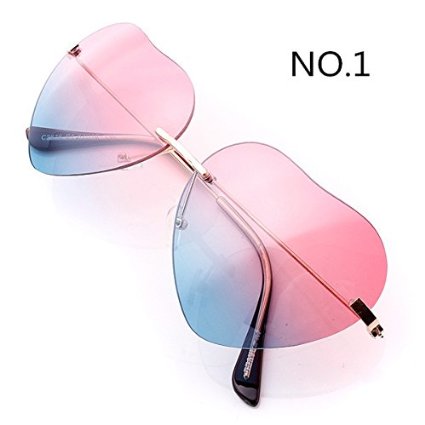 UV400 Outdoor Sunglasses Heart Shaped Metal Frame Sunglasses Number 1 